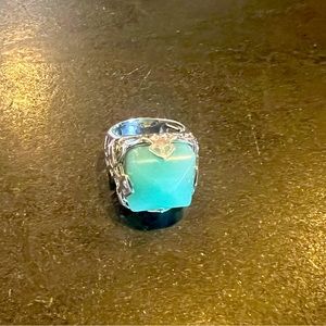 Shanghai Tang silver and jade ring